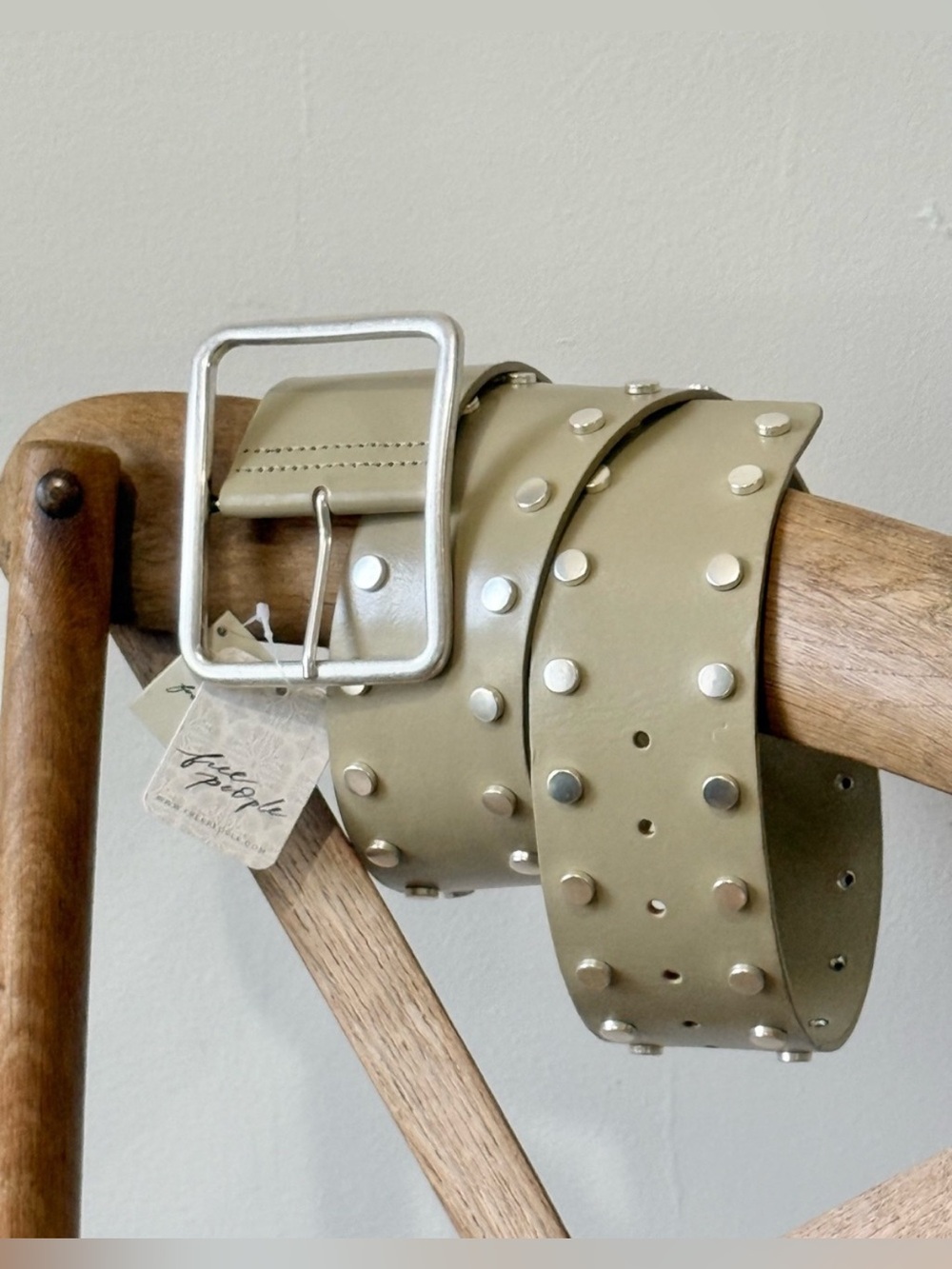 NWT Free People Hex Studded
Hip Belt in Matcha M/L